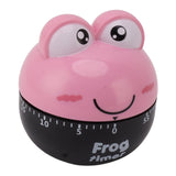 Cartoon Machinery Timer High Accuracy Adjustable 60 Minutes Mechanical Kitchen Cooking Timer for Kitchen Study Pink - Front View