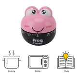 Cartoon Machinery Timer High Accuracy Adjustable 60 Minutes Mechanical Kitchen Cooking Timer for Kitchen Study Pink