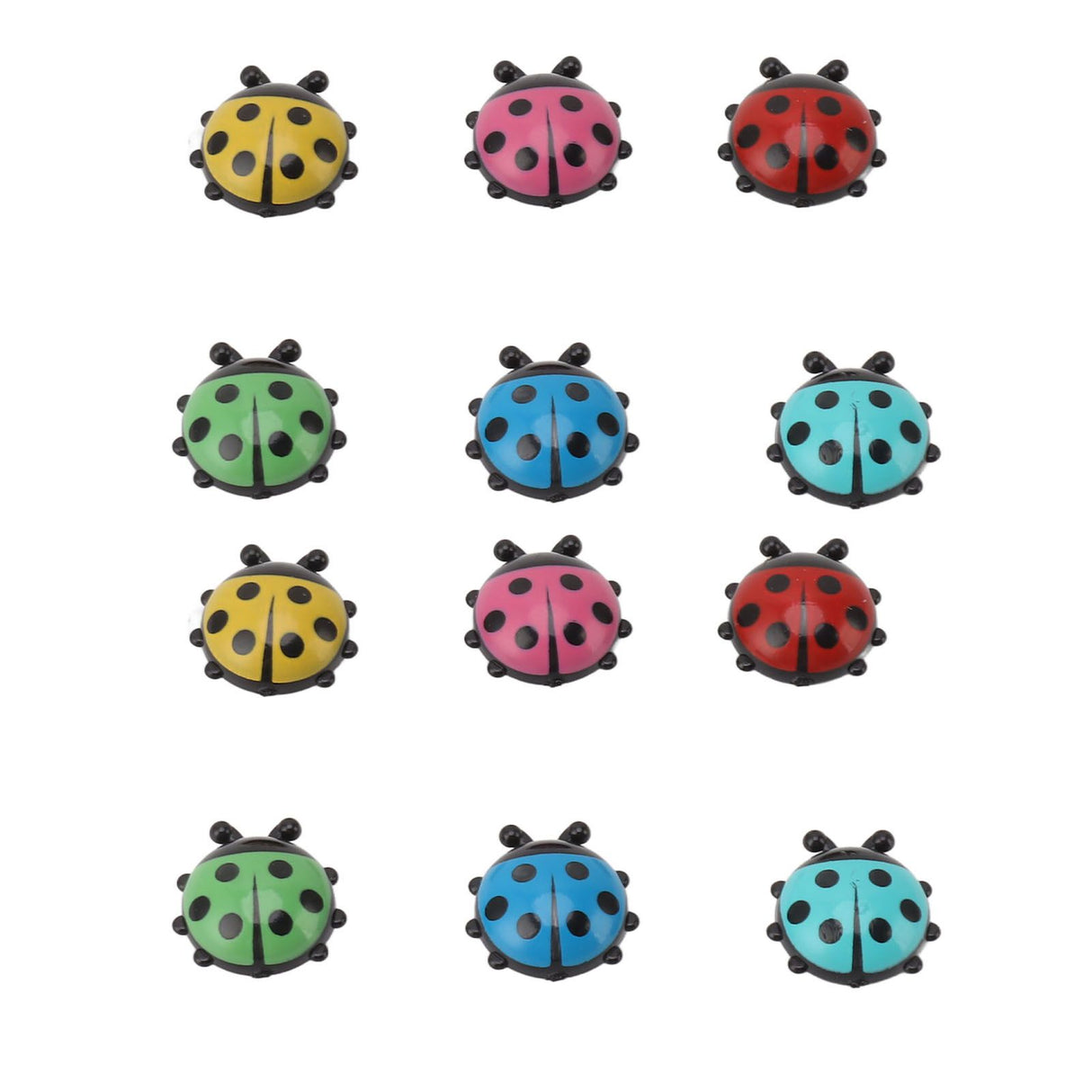 12pcs Resin Ladybug Shaped Refrigerator Magnets Home Kitchen Cute Cartoon Decorative Fridge Magnets