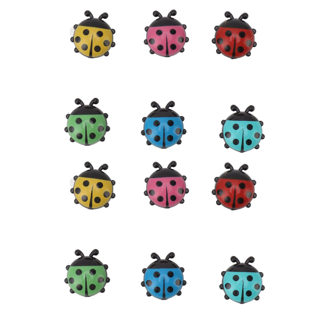 12pcs Resin Ladybug Shaped Refrigerator Magnets Home Kitchen Cute Cartoon Decorative Fridge Magnets
