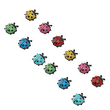 12pcs Resin Ladybug Shaped Refrigerator Magnets Home Kitchen Cute Cartoon Decorative Fridge Magnets - Top-Down View