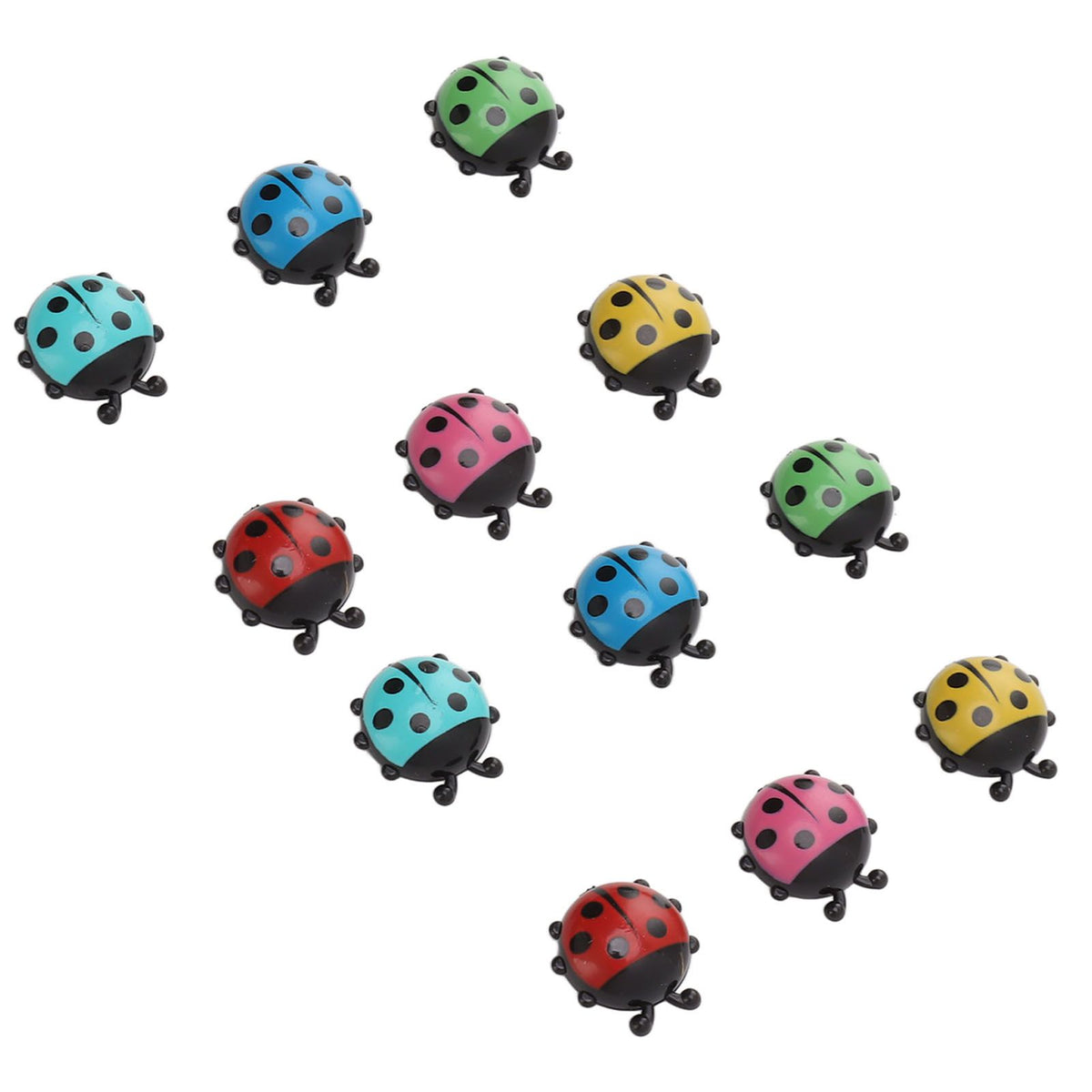 12pcs Resin Ladybug Shaped Refrigerator Magnets Home Kitchen Cute Cartoon Decorative Fridge Magnets