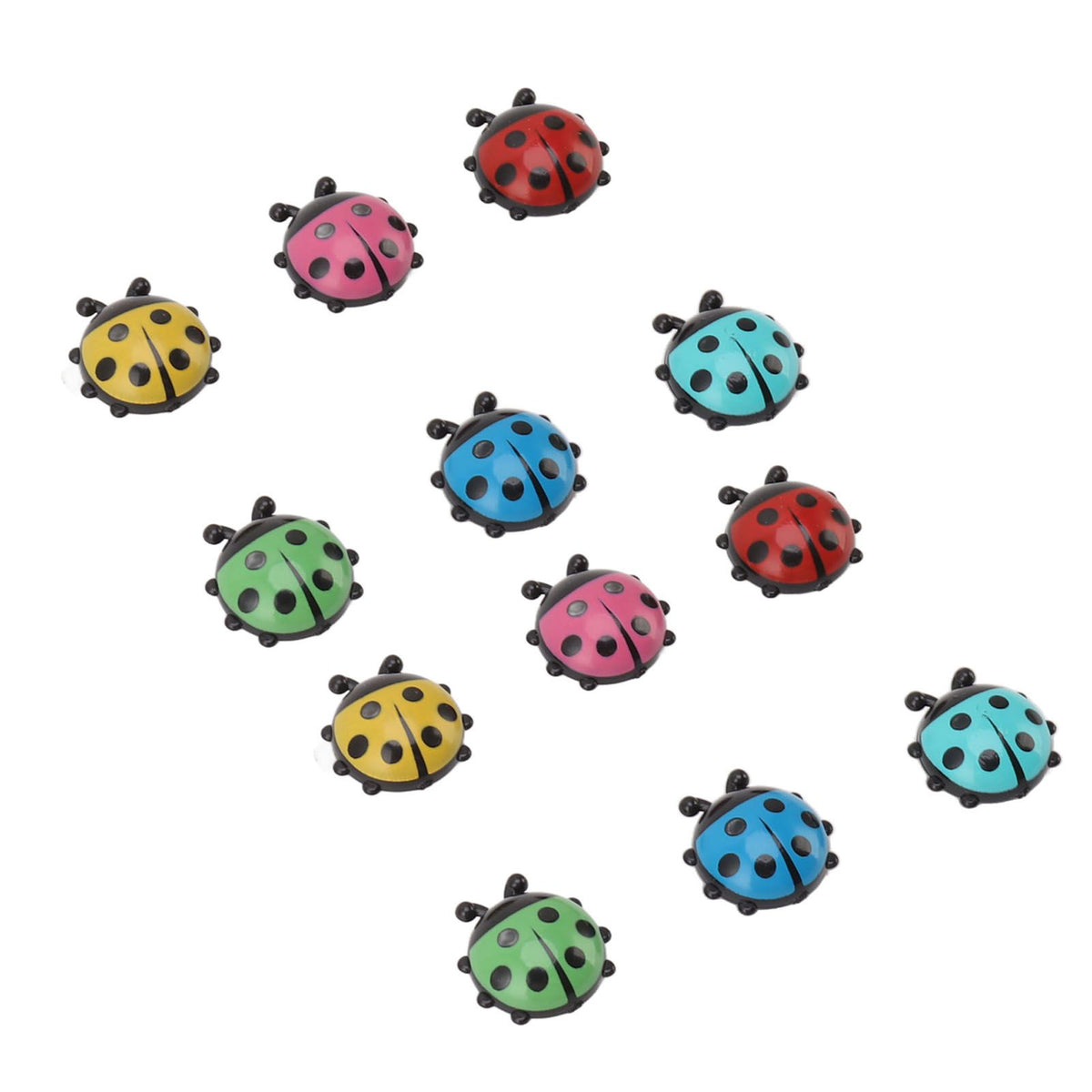 12pcs Resin Ladybug Shaped Refrigerator Magnets Home Kitchen Cute Cartoon Decorative Fridge Magnets