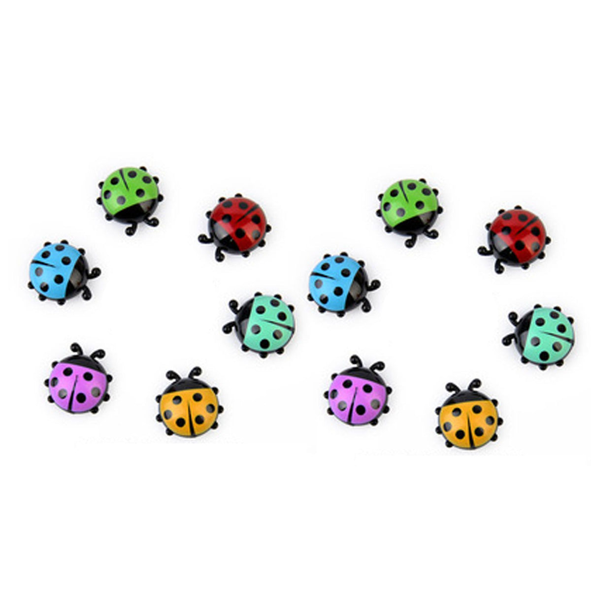 12pcs Resin Ladybug Shaped Refrigerator Magnets Home Kitchen Cute Cartoon Decorative Fridge Magnets