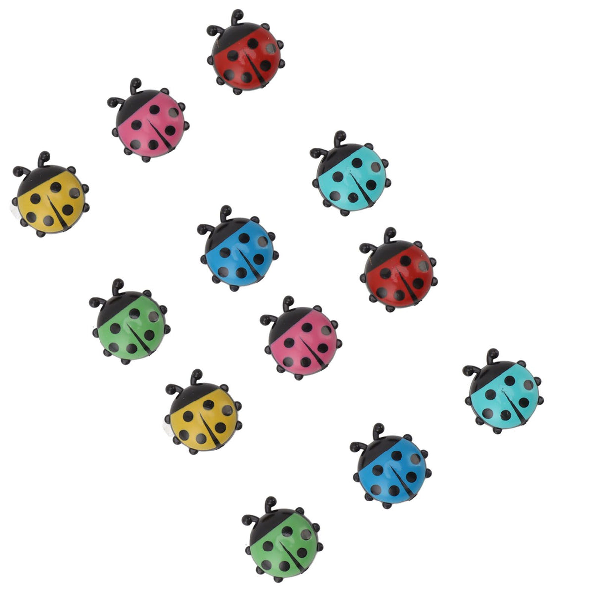 12pcs Resin Ladybug Shaped Refrigerator Magnets Home Kitchen Cute Cartoon Decorative Fridge Magnets