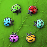 12pcs Resin Ladybug Shaped Refrigerator Magnets Home Kitchen Cute Cartoon Decorative Fridge Magnets