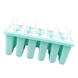 12 Cavity Ice Cream Mould with Stick Easy Release Green Reusable Silicone Ice Pop Moulds for Ice Cream