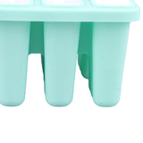12 Cavity Ice Cream Mould with Stick Easy Release Green Reusable Silicone Ice Pop Moulds for Ice Cream