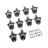 10Pcs Black Beer Bottle Opener Bar Beer Soda Bottle Cap Opener for Restaurant Camping Home Party - 45-Degree Angle