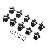 10Pcs Black Beer Bottle Opener Bar Beer Soda Bottle Cap Opener for Restaurant Camping Home Party - Low Angle