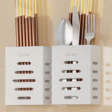 Utensil Holder Stainless Steel Wall Mount Chopstick Draining Storage Shelf for Home Kitchen Glossy - Side View