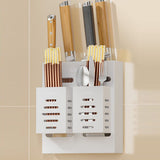 Utensil Holder Stainless Steel Wall Mount Chopstick Draining Storage Shelf for Home Kitchen Glossy