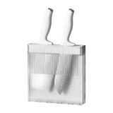Knife Holder for Wall Knife Organizer Drill Free Wall Mounted Knife Block Holder Detachable Storage Stand White