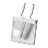 Knife Holder for Wall Knife Organizer Drill Free Wall Mounted Knife Block Holder Detachable Storage Stand White