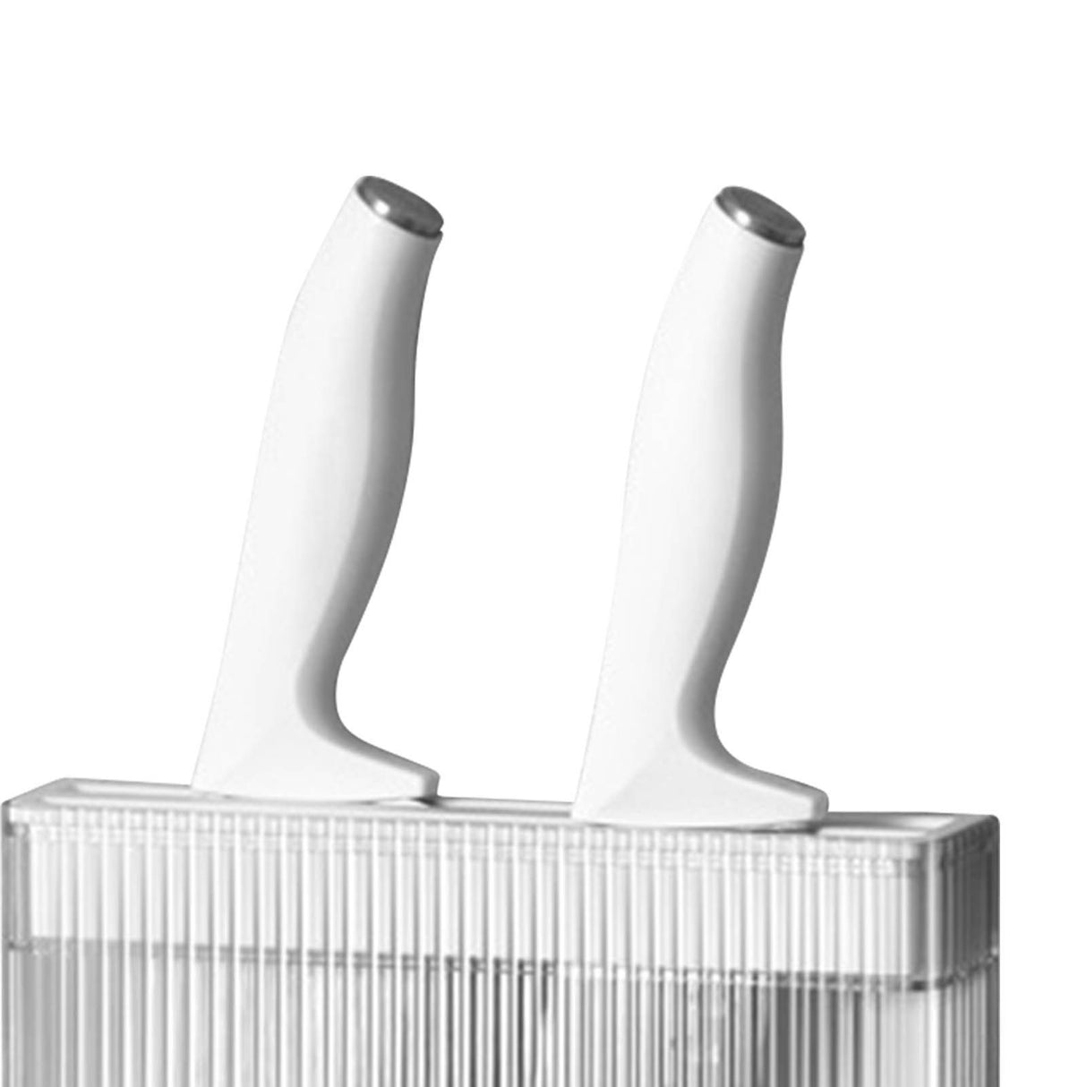 Knife Holder for Wall Knife Organizer Drill Free Wall Mounted Knife Block Holder Detachable Storage Stand White