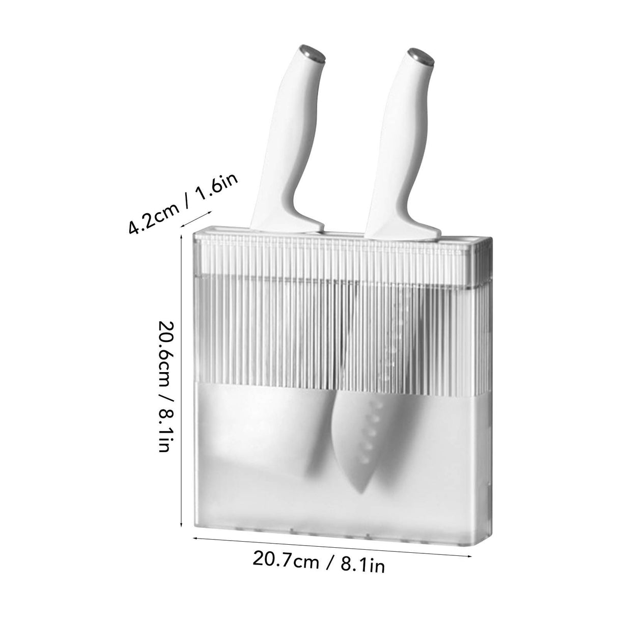 Knife Holder for Wall Knife Organizer Drill Free Wall Mounted Knife Block Holder Detachable Storage Stand White