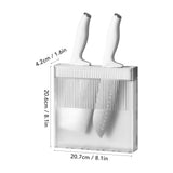 Knife Holder for Wall Knife Organizer Drill Free Wall Mounted Knife Block Holder Detachable Storage Stand White - Extra Image