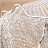 Mesh Steaming Basket Stainless Steel Comfortable Handles Heat Resistant Steaming Basket for Cooking Kitchen 18x18cm