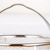 Mesh Steaming Basket Stainless Steel Comfortable Handles Heat Resistant Steaming Basket for Cooking Kitchen 18x18cm