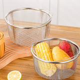 Mesh Steaming Basket Stainless Steel Comfortable Handles Heat Resistant Steaming Basket for Cooking Kitchen 18x18cm