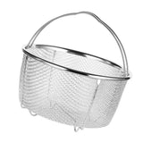 Mesh Steaming Basket Stainless Steel Comfortable Handles Heat Resistant Steaming Basket for Cooking Kitchen 20x21cm