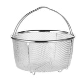 Mesh Steaming Basket Stainless Steel Comfortable Handles Heat Resistant Steaming Basket for Cooking Kitchen 20x21cm