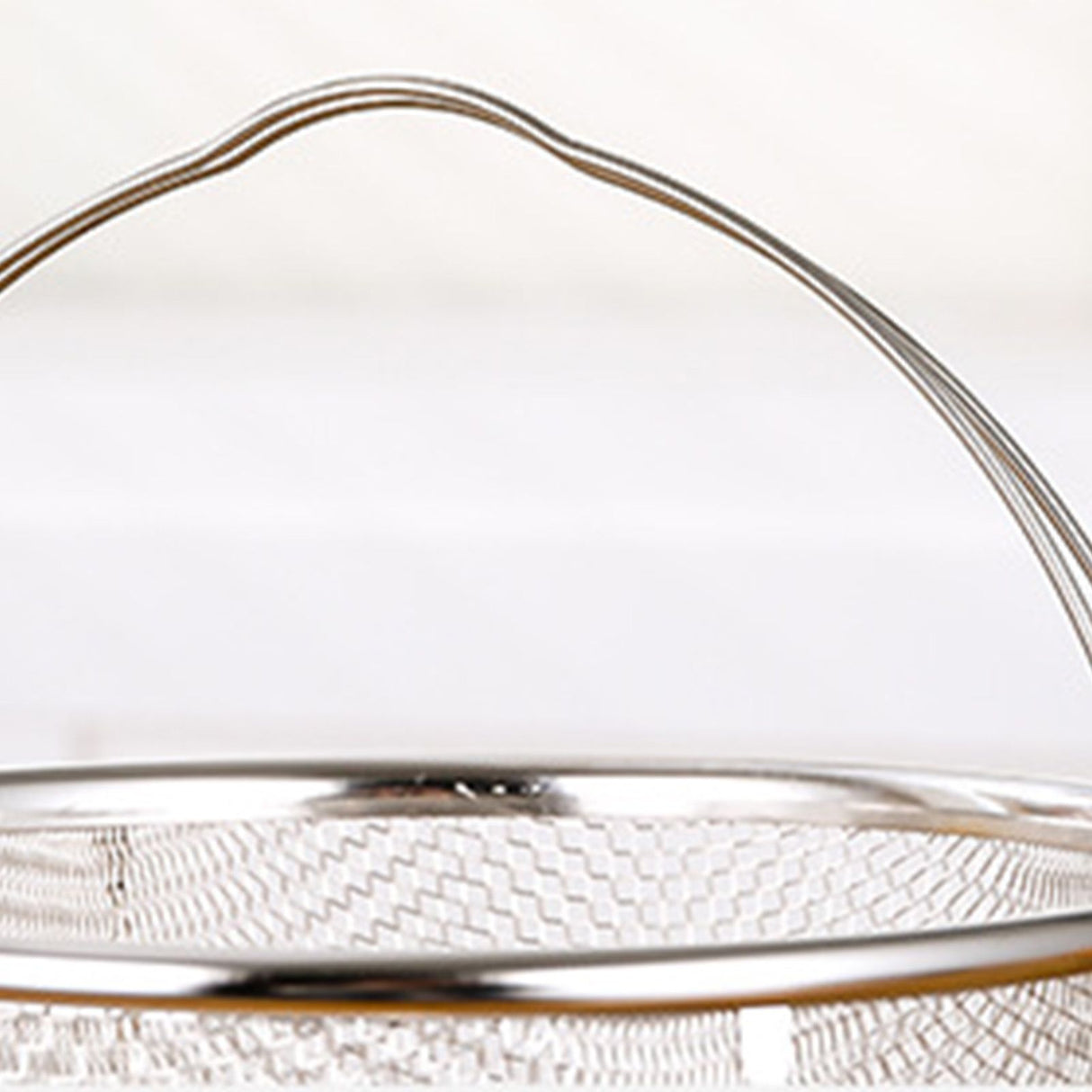 Mesh Steaming Basket Stainless Steel Comfortable Handles Heat Resistant Steaming Basket for Cooking Kitchen 20x21cm