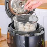 Mesh Steaming Basket Stainless Steel Comfortable Handles Heat Resistant Steaming Basket for Cooking Kitchen 20x21cm