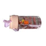 Straw Water Bottle Built in Tea Strainer with Handle PC 700ml Beautiful Cute Straw Bottle for Girls Women Pink - Side View