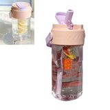 Straw Water Bottle Built in Tea Strainer with Handle PC 700ml Beautiful Cute Straw Bottle for Girls Women Pink