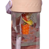 Straw Water Bottle Built in Tea Strainer with Handle PC 700ml Beautiful Cute Straw Bottle for Girls Women Pink