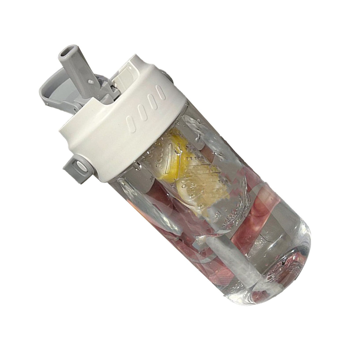 Straw Water Bottle Built in Tea Strainer with Handle PC 700ml Beautiful Cute Straw Bottle for Girls Women White