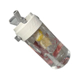 Straw Water Bottle Built in Tea Strainer with Handle PC 700ml Beautiful Cute Straw Bottle for Girls Women White