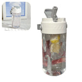 Straw Water Bottle Built in Tea Strainer with Handle PC 700ml Beautiful Cute Straw Bottle for Girls Women White