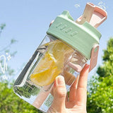 Straw Water Bottle Built in Tea Strainer with Handle PC 700ml Beautiful Cute Straw Bottle for Girls Women Green