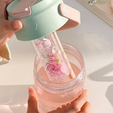 Straw Water Bottle Built in Tea Strainer with Handle PC 700ml Beautiful Cute Straw Bottle for Girls Women Green