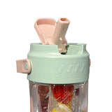 Straw Water Bottle Built in Tea Strainer with Handle PC 700ml Beautiful Cute Straw Bottle for Girls Women Green