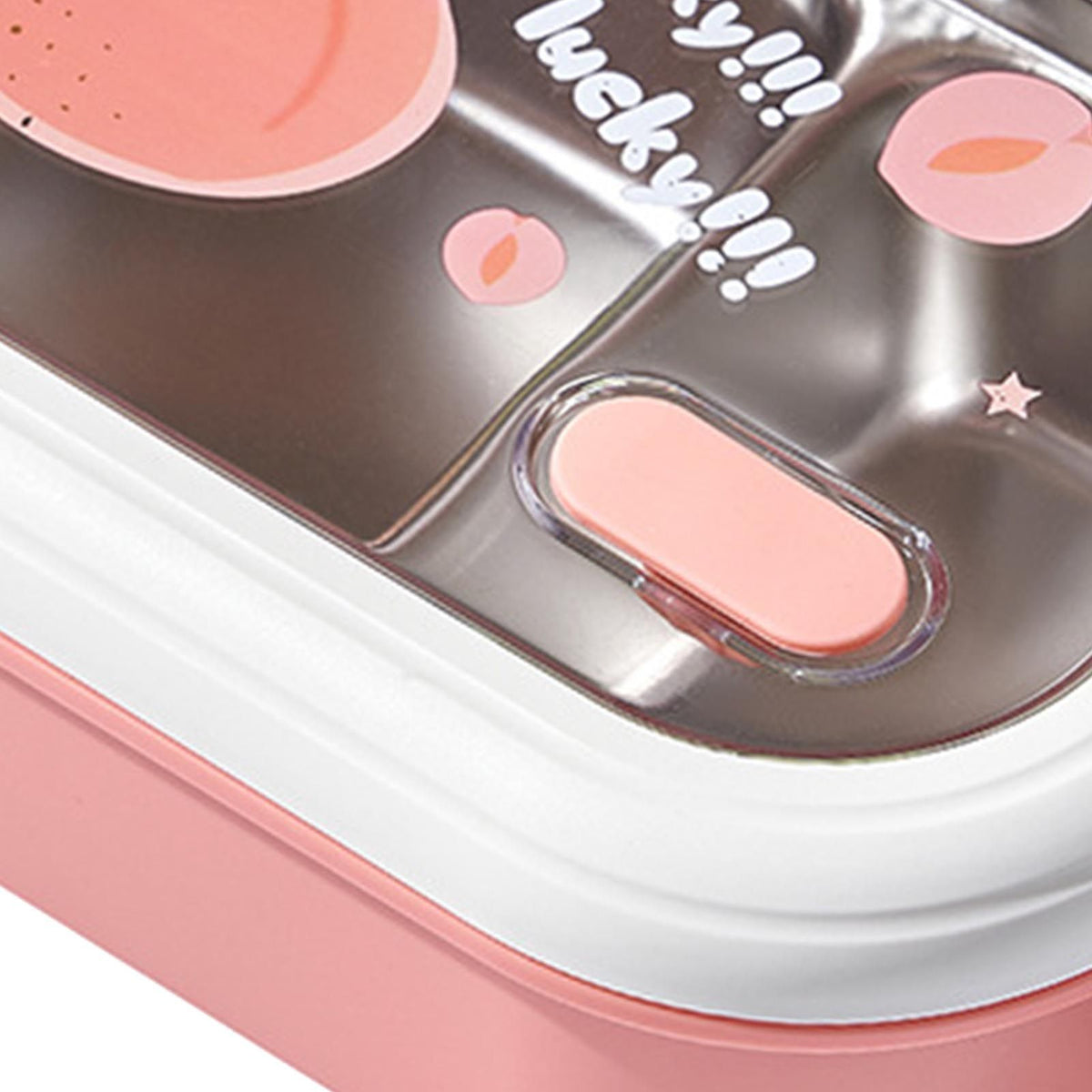 Bento Lunch Box Portable Safe Leakproof Divided Stainless Steel Thermal Lunch Box for Students School Office Pink
