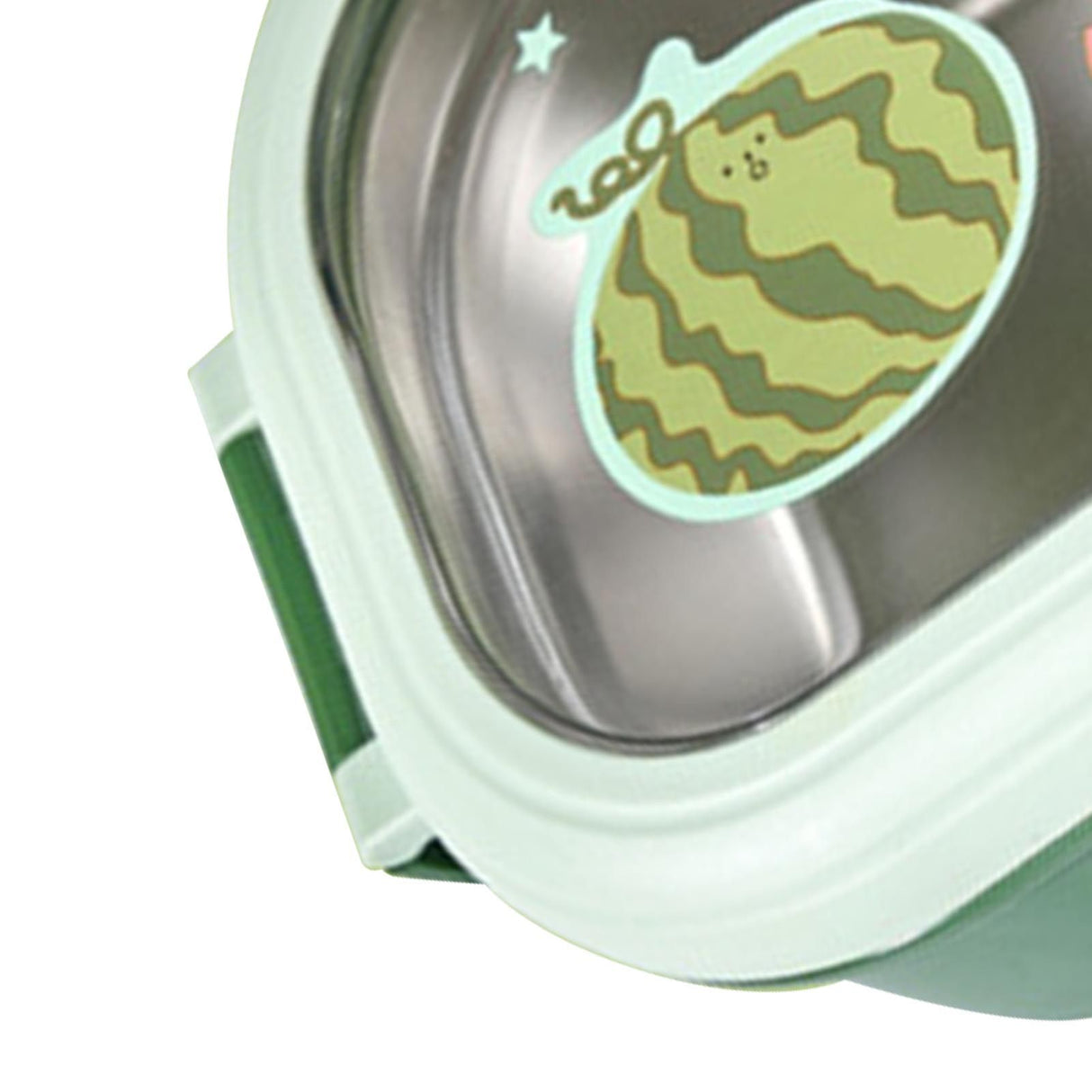 Bento Lunch Box Portable Safe Leakproof Divided Stainless Steel Thermal Lunch Box for Students School Office Green