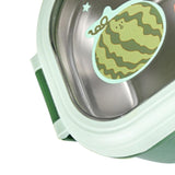 Bento Lunch Box Portable Safe Leakproof Divided Stainless Steel Thermal Lunch Box for Students School Office Green