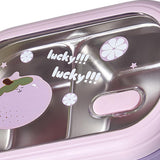 Bento Lunch Box Portable Safe Leakproof Divided Stainless Steel Thermal Lunch Box for Students School Office Purple - Low Angle
