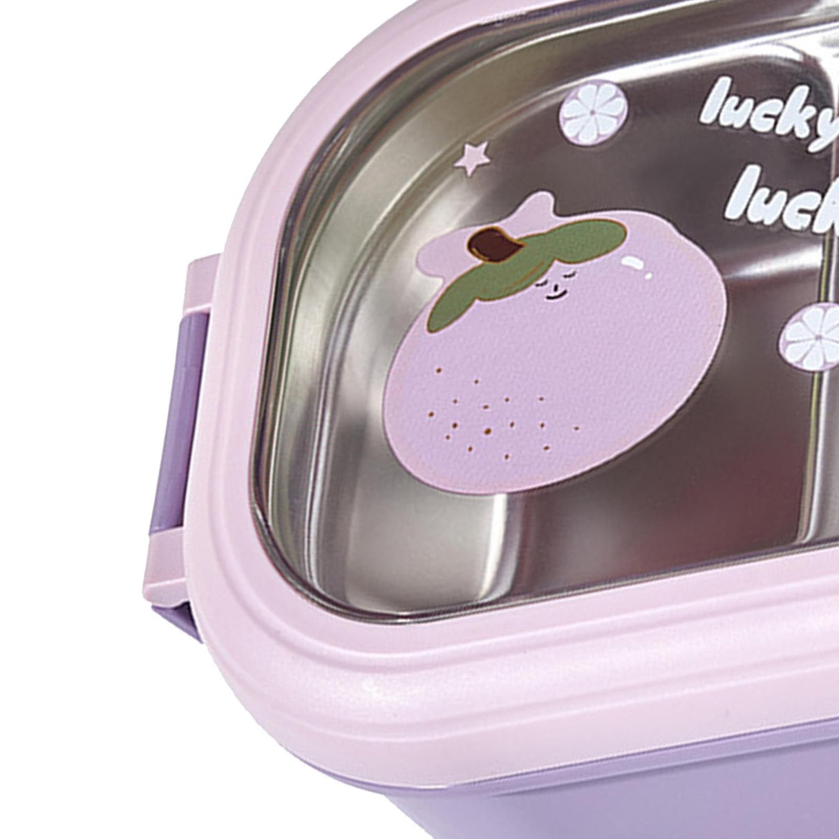Bento Lunch Box Portable Safe Leakproof Divided Stainless Steel Thermal Lunch Box for Students School Office Purple
