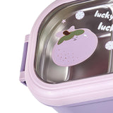 Bento Lunch Box Portable Safe Leakproof Divided Stainless Steel Thermal Lunch Box for Students School Office Purple