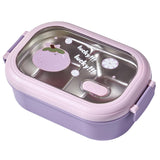 Bento Lunch Box Portable Safe Leakproof Divided Stainless Steel Thermal Lunch Box for Students School Office Purple