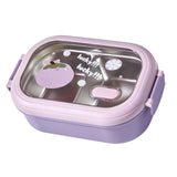 Bento Lunch Box Portable Safe Leakproof Divided Stainless Steel Thermal Lunch Box for Students School Office Purple - Extra Image