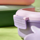 Bento Lunch Box Portable Safe Leakproof Divided Stainless Steel Thermal Lunch Box for Students School Office Purple - Extra Image