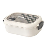 2 Compartment Bento Box Heat Preservation Stainless Steel Interlayer Lunch Box Airtight Portable Food Storage Containers for School Office Grid - Front View