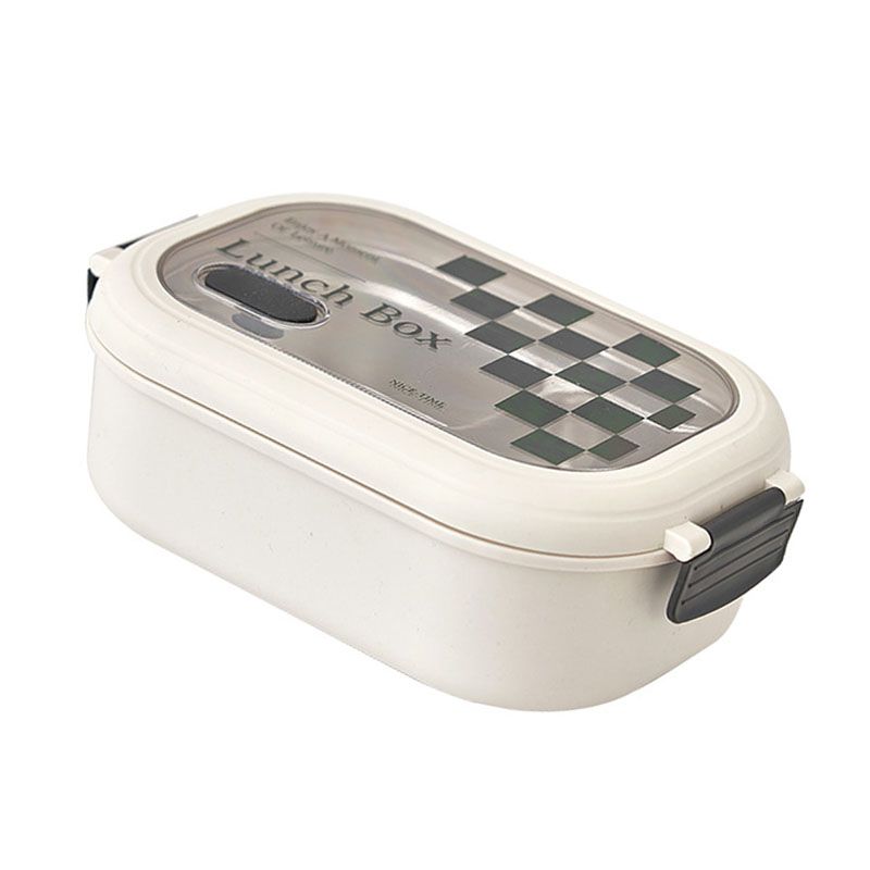 2 Compartment Bento Box Heat Preservation Stainless Steel Interlayer Lunch Box Airtight Portable Food Storage Containers for School Office Grid