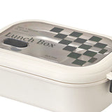 2 Compartment Bento Box Heat Preservation Stainless Steel Interlayer Lunch Box Airtight Portable Food Storage Containers for School Office Grid - Extra Image