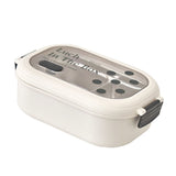 2 Compartment Bento Box Heat Preservation Stainless Steel Interlayer Lunch Box Airtight Portable Food Storage Containers for School Office Dot - Side View